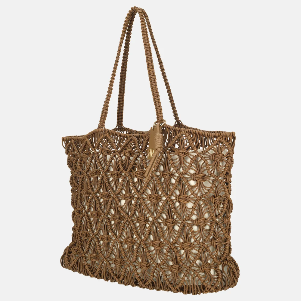 Laurent David Babette shopper gehaakt brown bij Duifhuizen