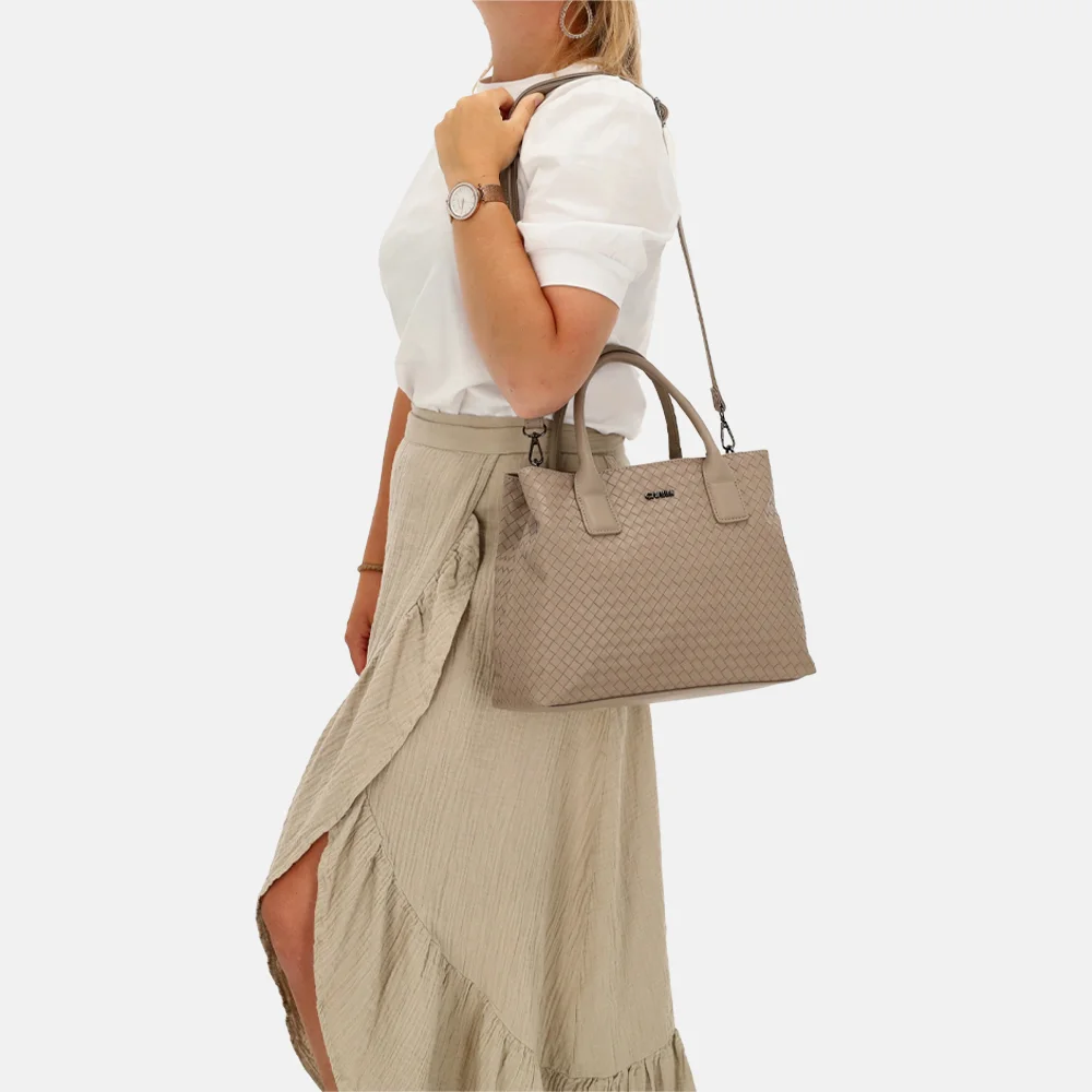 Charm London Mirabello handtas M taupe bij Duifhuizen