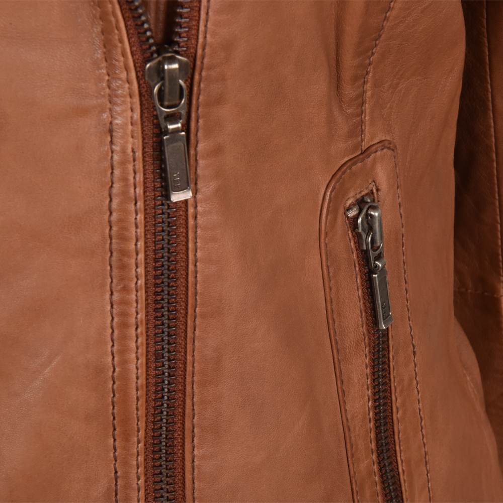 Dekkers Ledermode Lora dames jack cognac bij Duifhuizen