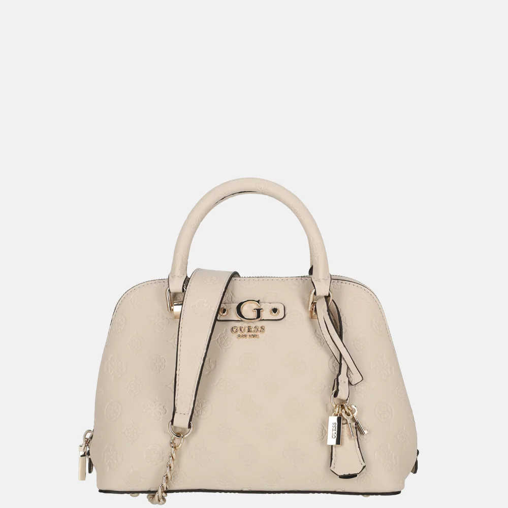Guess Dita handtas light taupe logo bij Duifhuizen