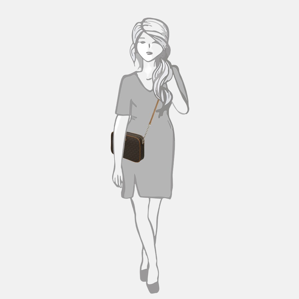 Michael Kors Jet Set East West crossbody tas L brown bij Duifhuizen