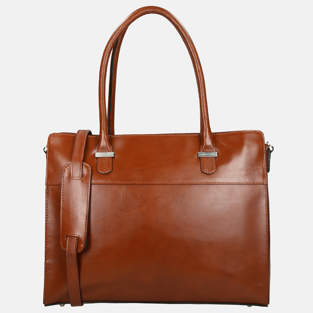 Claudio Ferrici Classico shopper 13.3 inch cuoio bij Duifhuizen