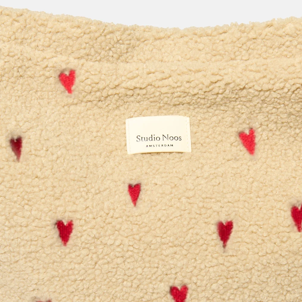 Studio Noos teddy mom bag luiertas ecru hearts bij Duifhuizen