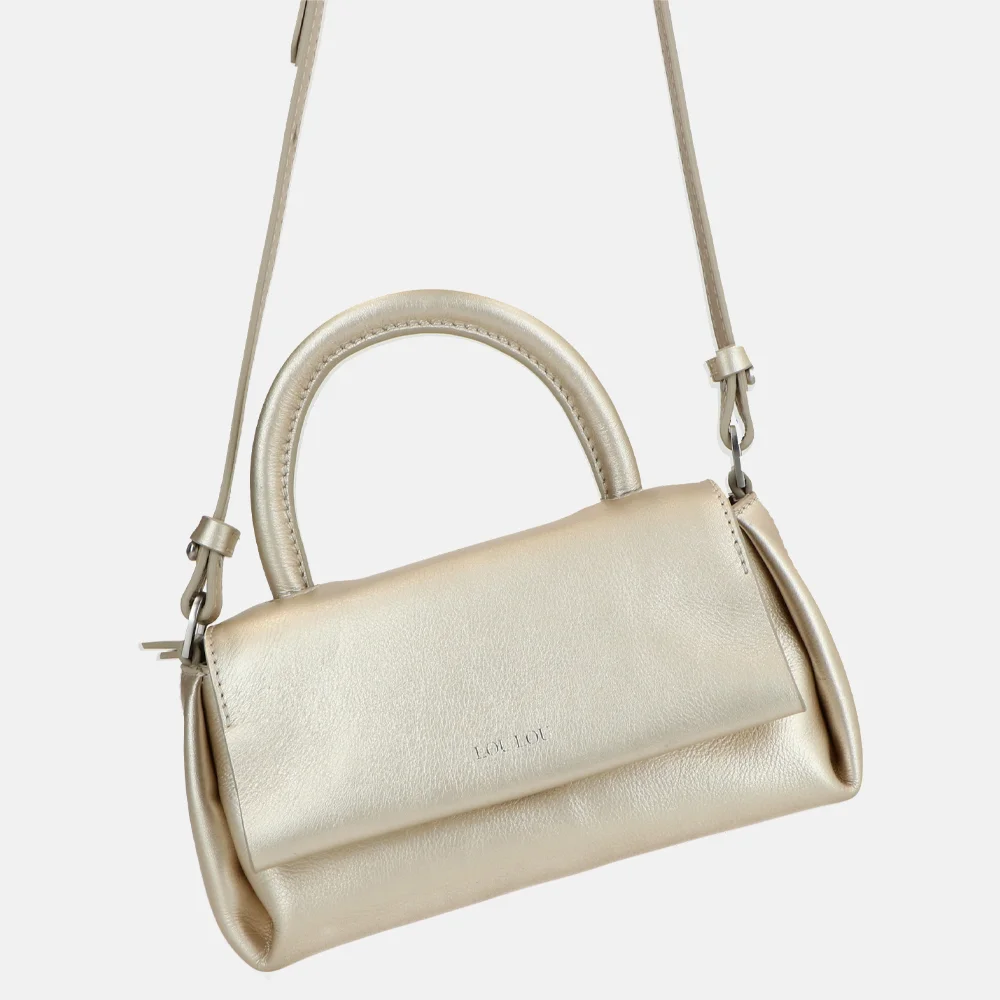 Loulou Essentiels Mae handtas light gold bij Duifhuizen