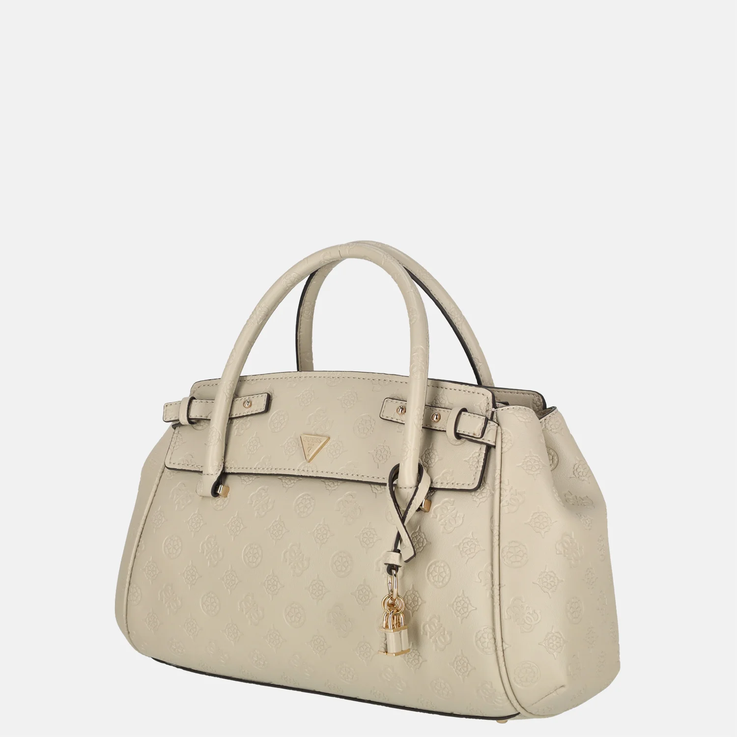 Guess Diana handtas light taupe logo bij Duifhuizen