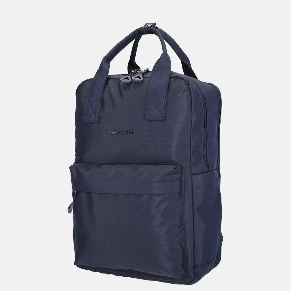 Enrico Benetti Luzern rugzak 2 vaks 17 inch blauw bij Duifhuizen