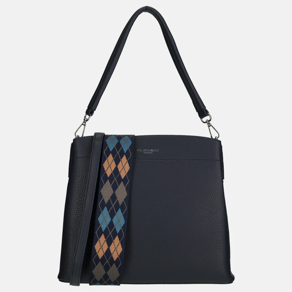 Flora & Co schoudertas fashionband navy