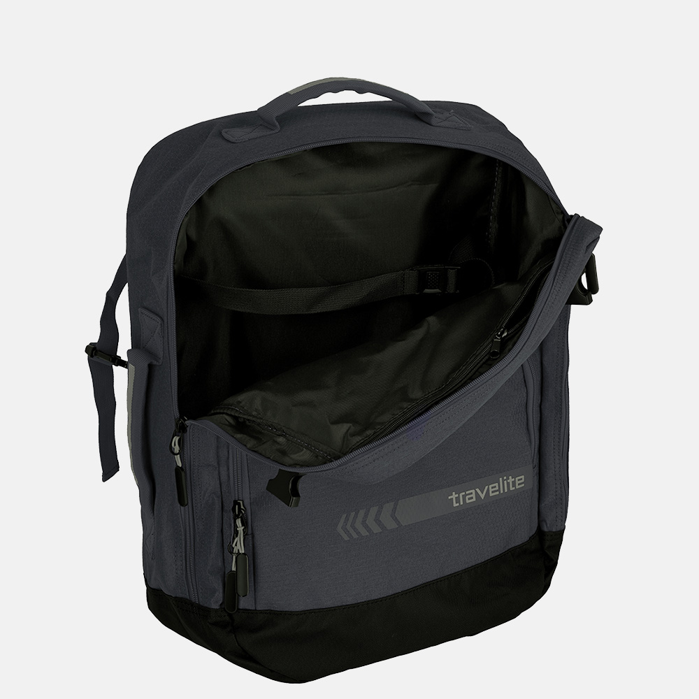 Travelite Kick Off Cabin Size backpack/weekender rugzak dark anthracite bij Duifhuizen