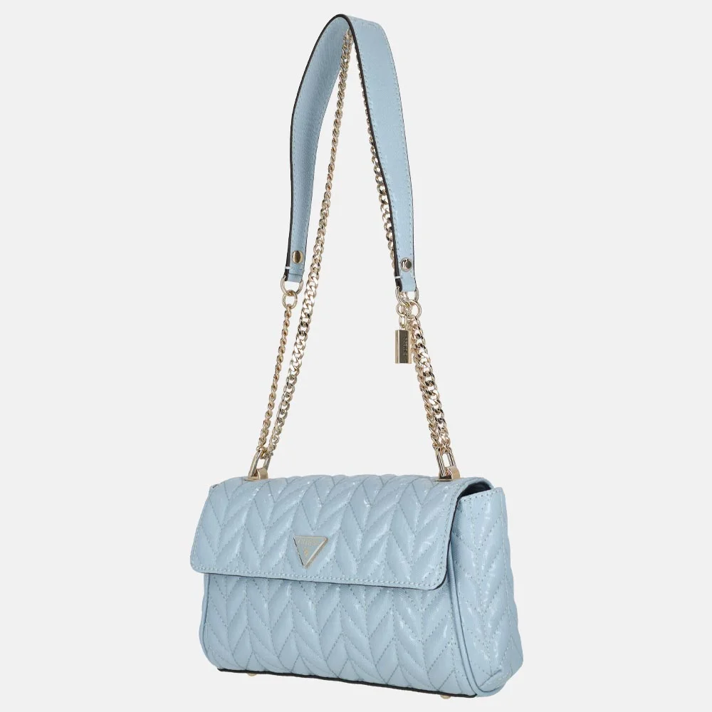 Guess Stacey crossbody tas light blue bij Duifhuizen