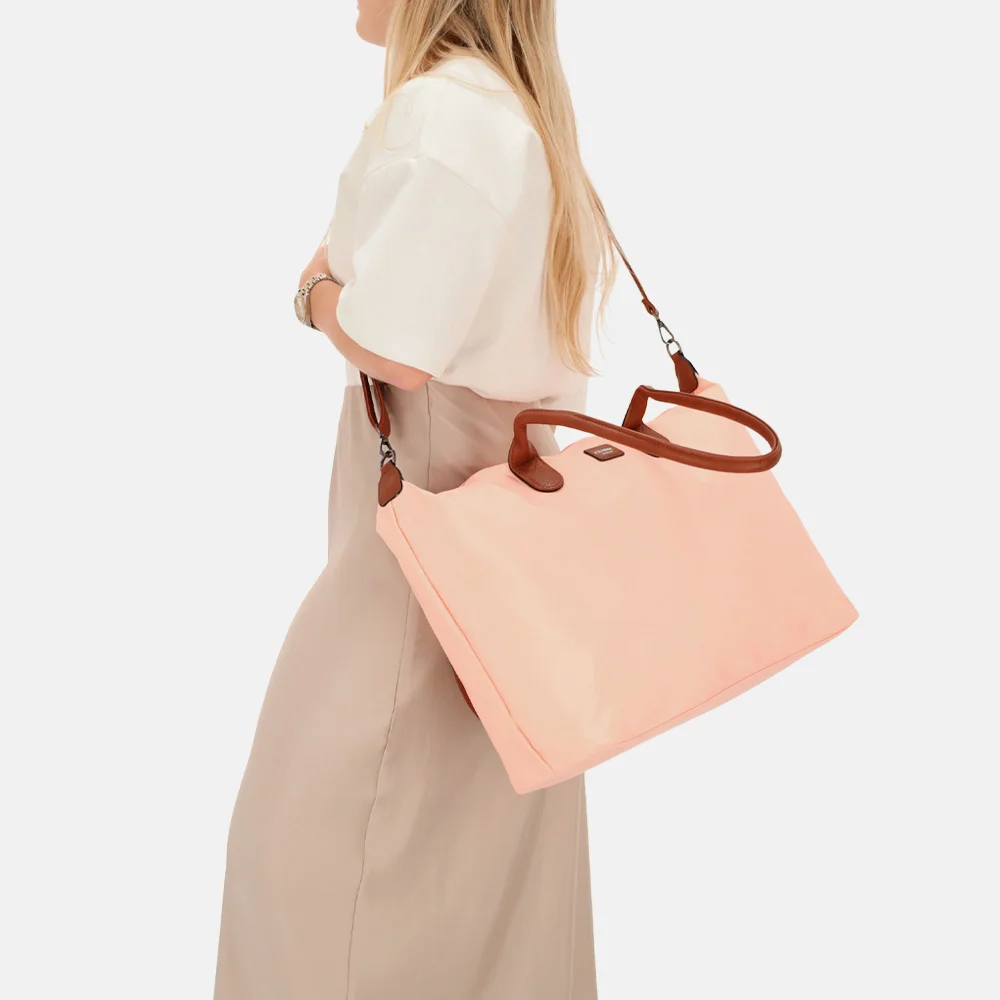 Charm London Buckingham shopper met 15.6 inch laptopvak L soft pink bij Duifhuizen