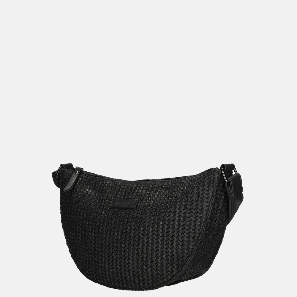 Enrico Benetti Raffia Banana crossbody tas zwart bij Duifhuizen