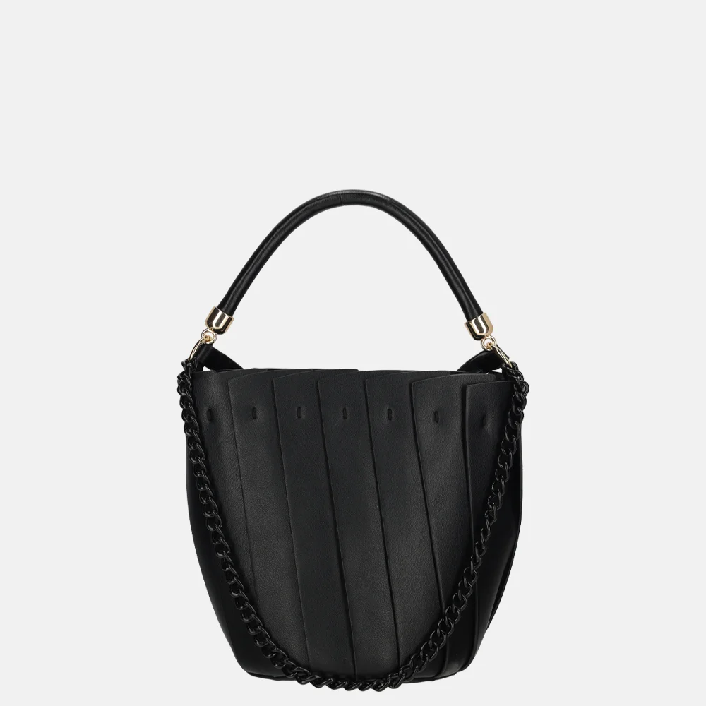 Firenze plissé bucket handtas black bij Duifhuizen