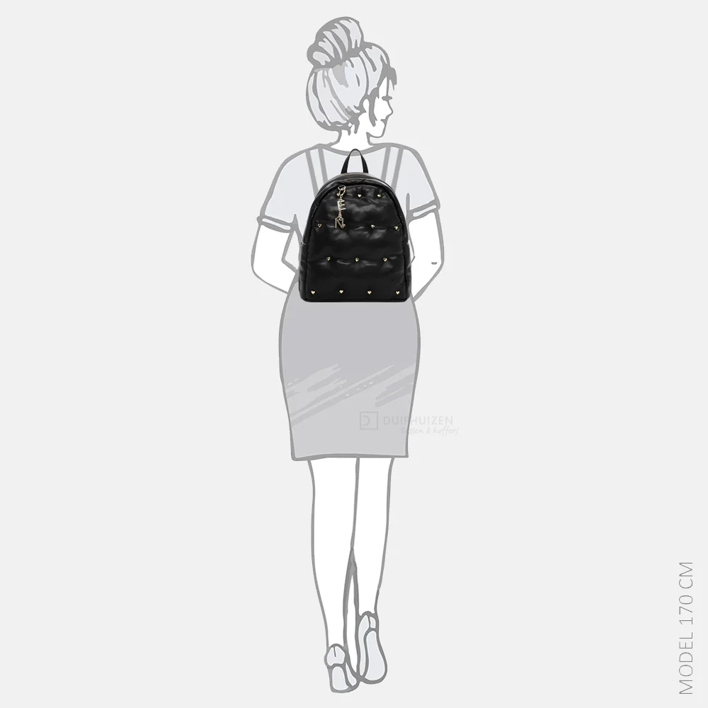 Emily & Noah heart studs Heaven rugzak black bij Duifhuizen