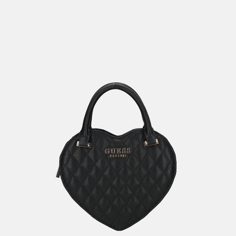 Guess Atabey heart bag handtas Black bij Duifhuizen