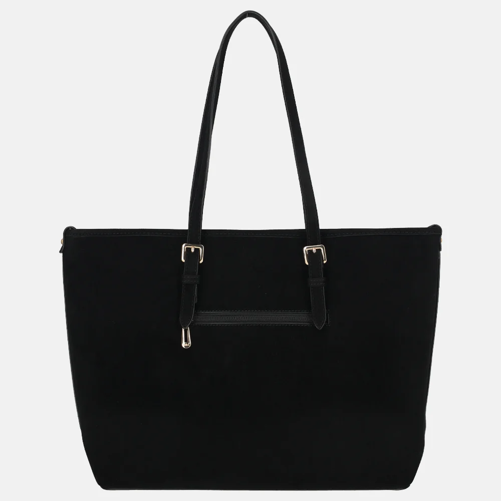 Flora & Co suedine shopper L noir bij Duifhuizen