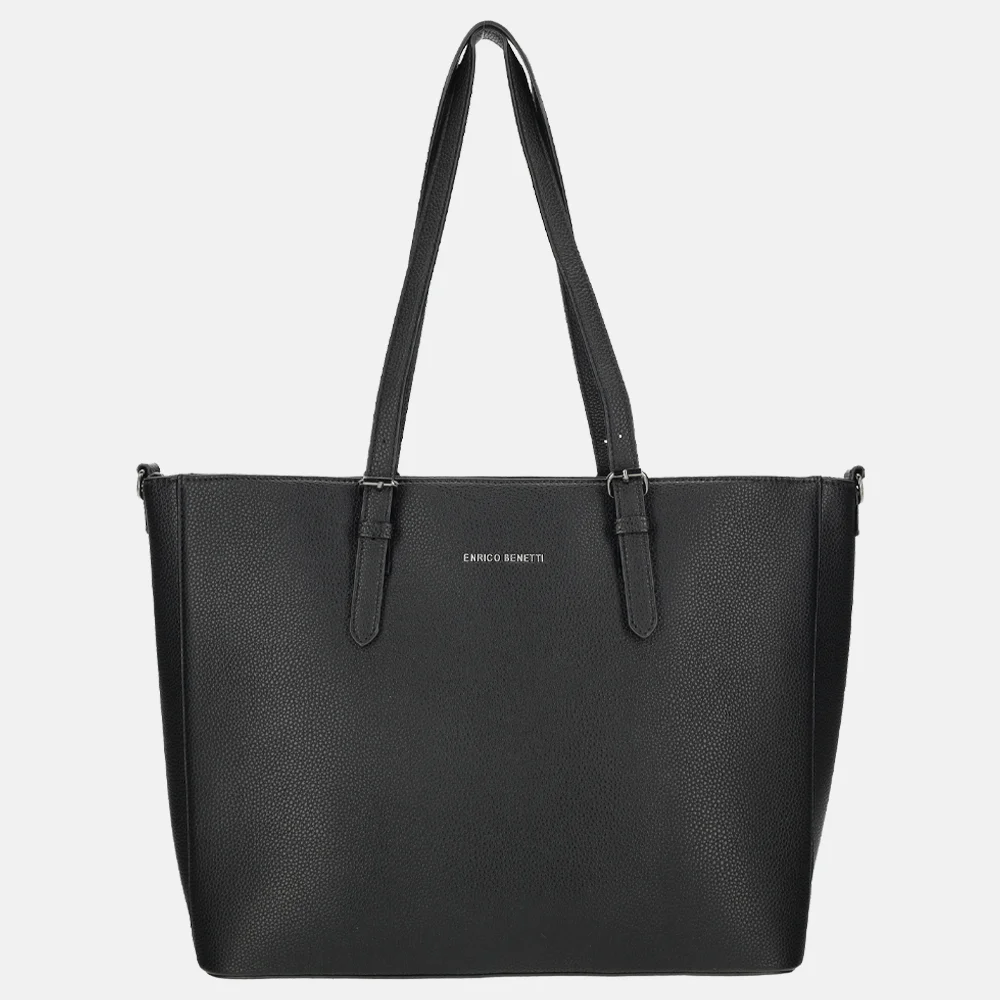 Enrico Benetti Nina shopper + laptopvak 15 inch zwart bij Duifhuizen