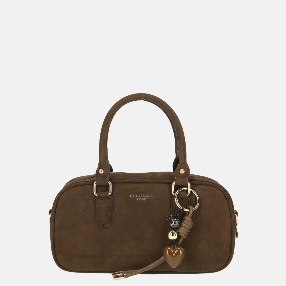 Flora & Co handtas suedine chocolat bij Duifhuizen
