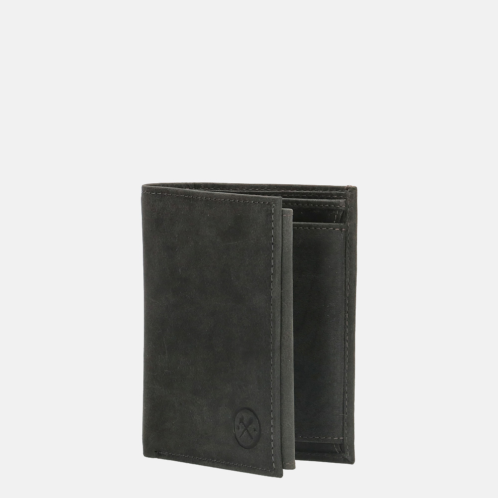 Hide & Stitches Idaho billfold black bij Duifhuizen