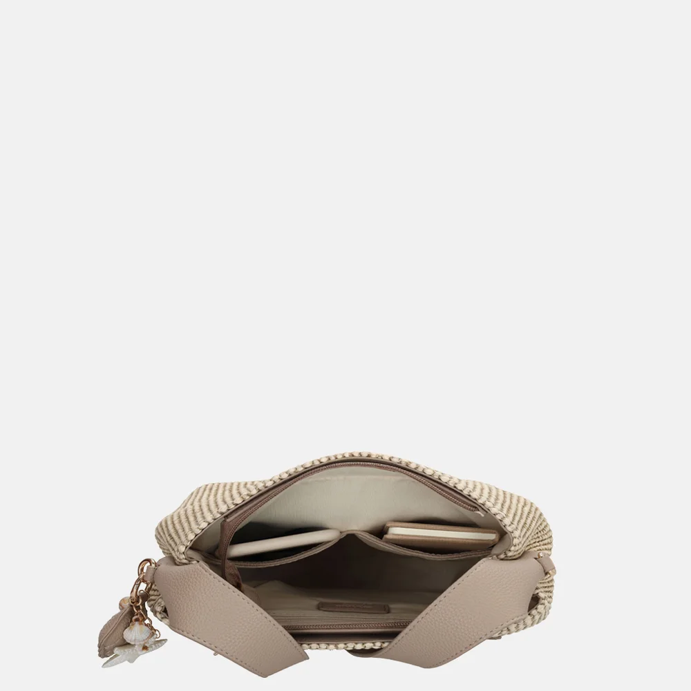 Charm London Santorini schoudertas M taupe bij Duifhuizen