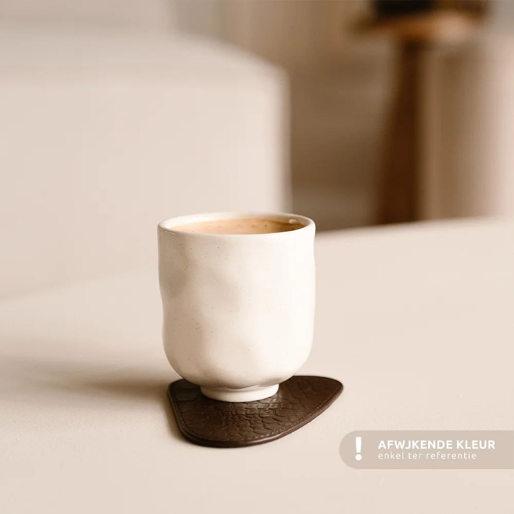 Chamada leren onderzetters croco organisch taupe bij Duifhuizen