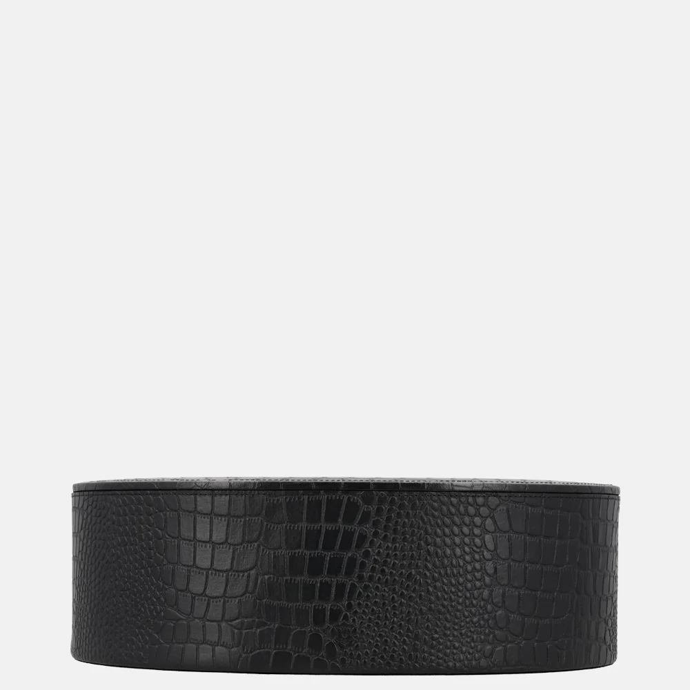 Chamada leren opbergbox ovaal croco large black bij Duifhuizen