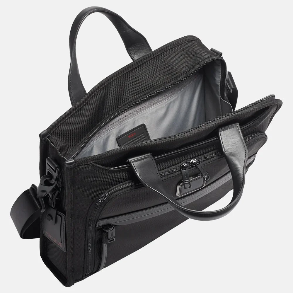 Tumi Alpha Slim Deluxe laptoptas black bij Duifhuizen