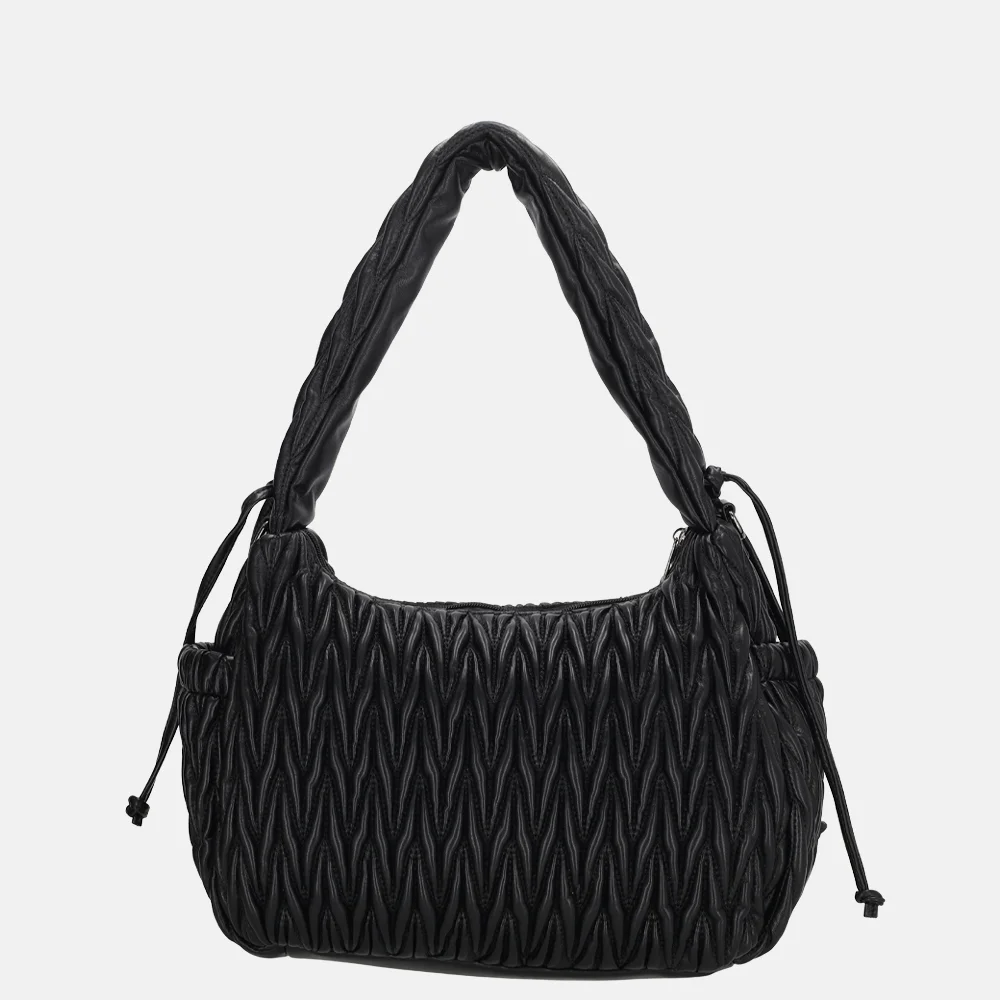 Charm London West End schoudertas smocked zwart bij Duifhuizen