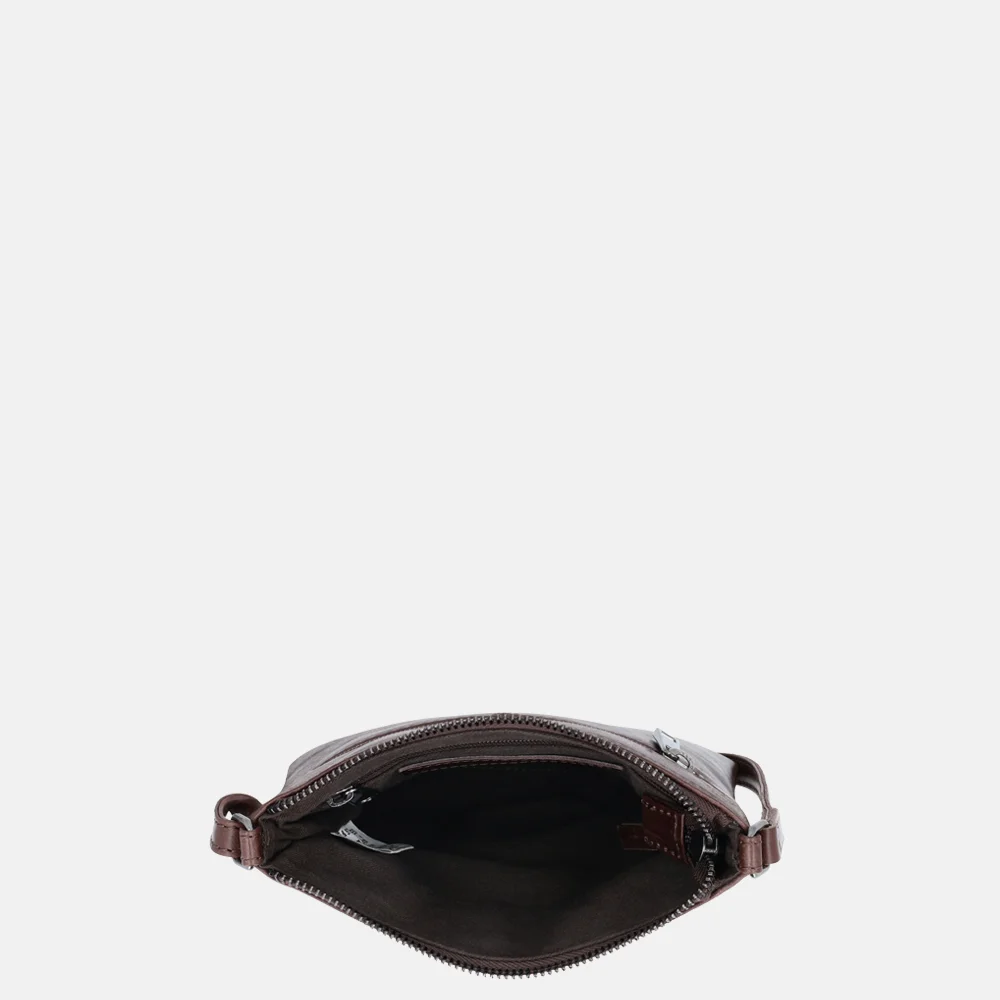 Hide & Stitches Porto crossbody tas donkerbruin bij Duifhuizen
