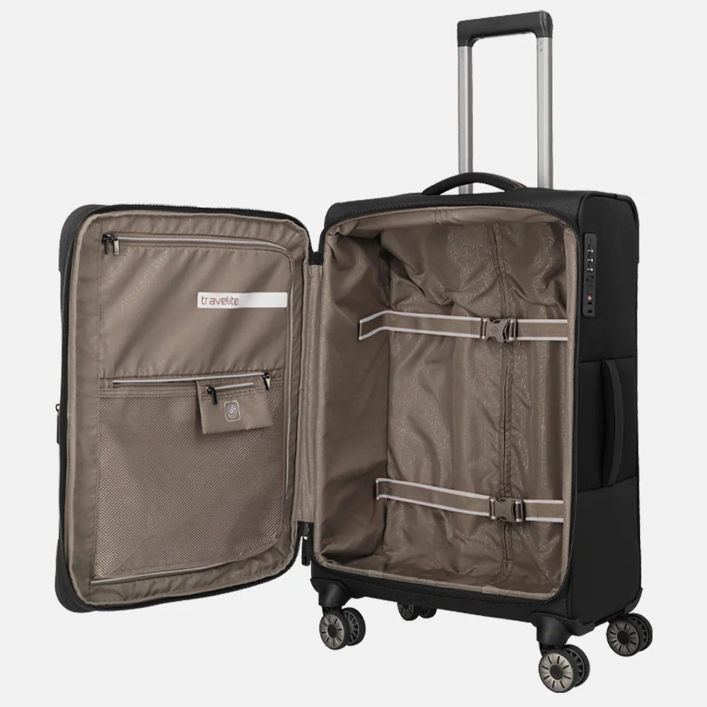 Travelite Crosslite 5.0 reiskoffer M 66 cm black bij Duifhuizen
