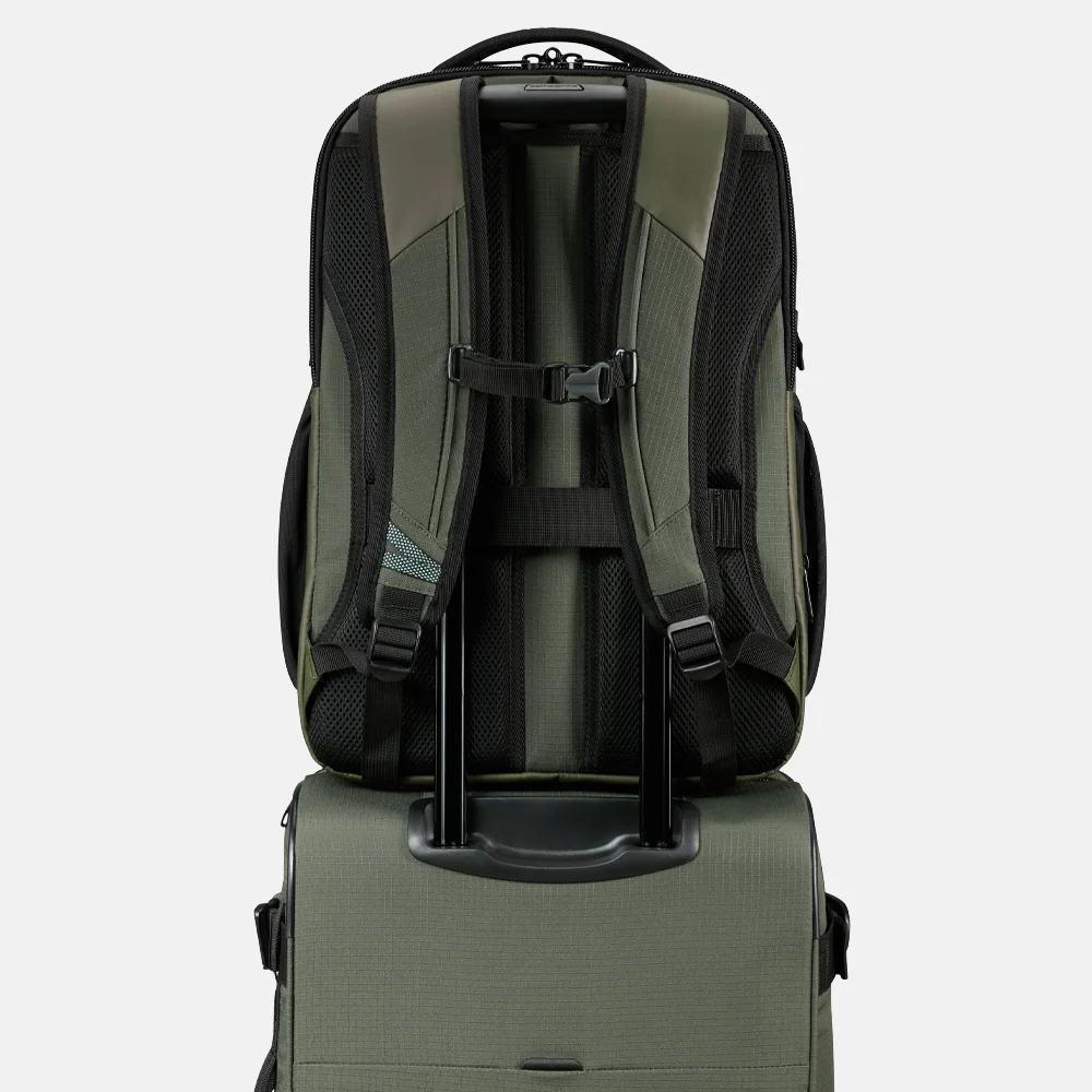 Samsonite Roadseeker laptoprugzak L 17 inch expandable dark olive bij Duifhuizen