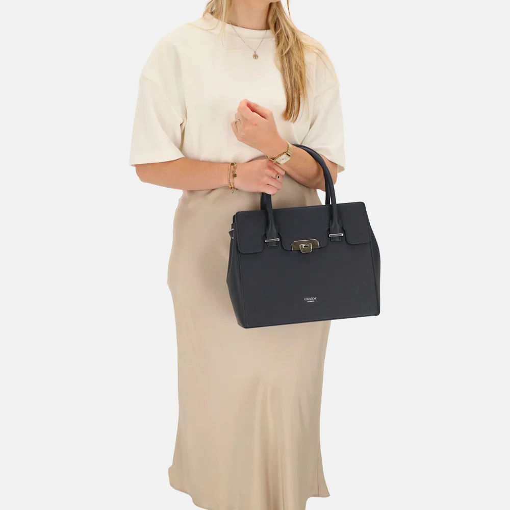 Charm London Soho handtas classic L blauw bij Duifhuizen
