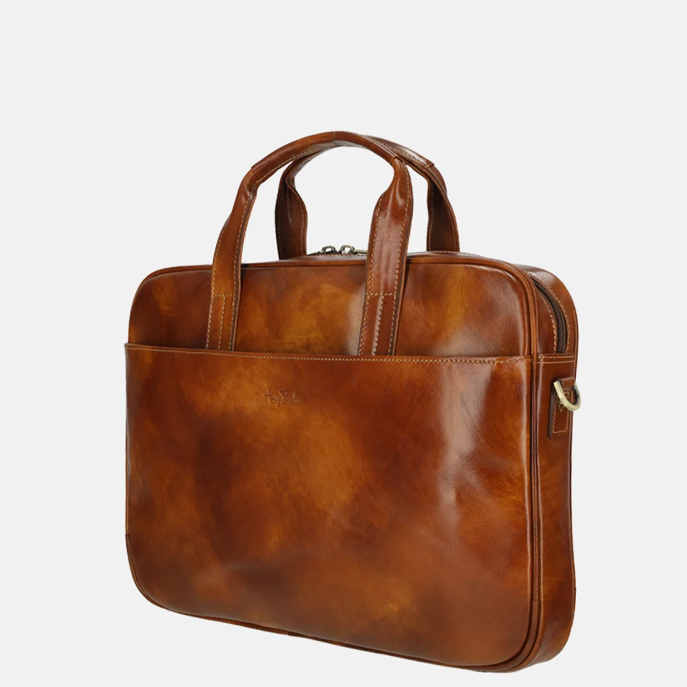 Tony Perotti van Gogh laptoptas 15 inch cognac bij Duifhuizen