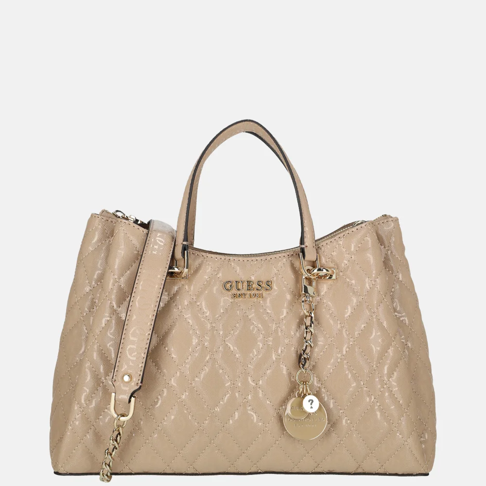 Guess Girlfriend satchel schoudertas Pale Mocha bij Duifhuizen