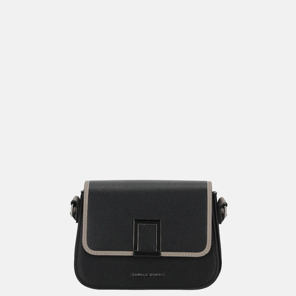Daniele Donati Saffiano crossbody tas black bij Duifhuizen
