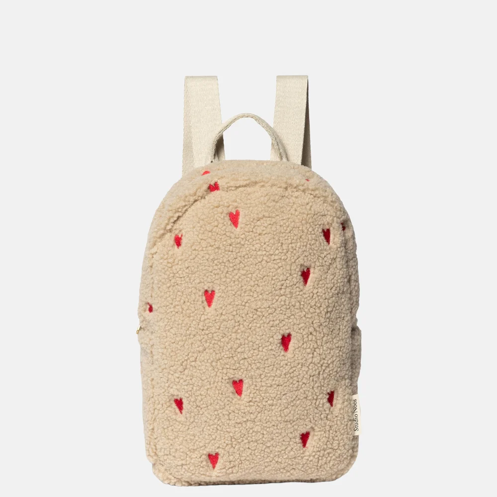 Studio Noos Teddy Hearts mini kinderrugzak ecru bij Duifhuizen