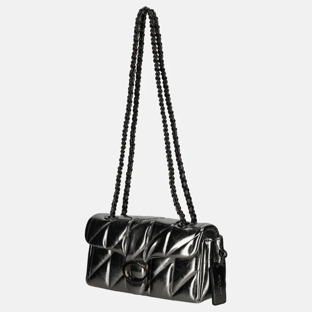 Coach Tabby Quilted schoudertas 20' metallic anthracite bij Duifhuizen