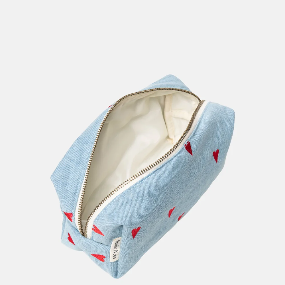 Studio Noos Denim Hearts toilettas S denim bij Duifhuizen