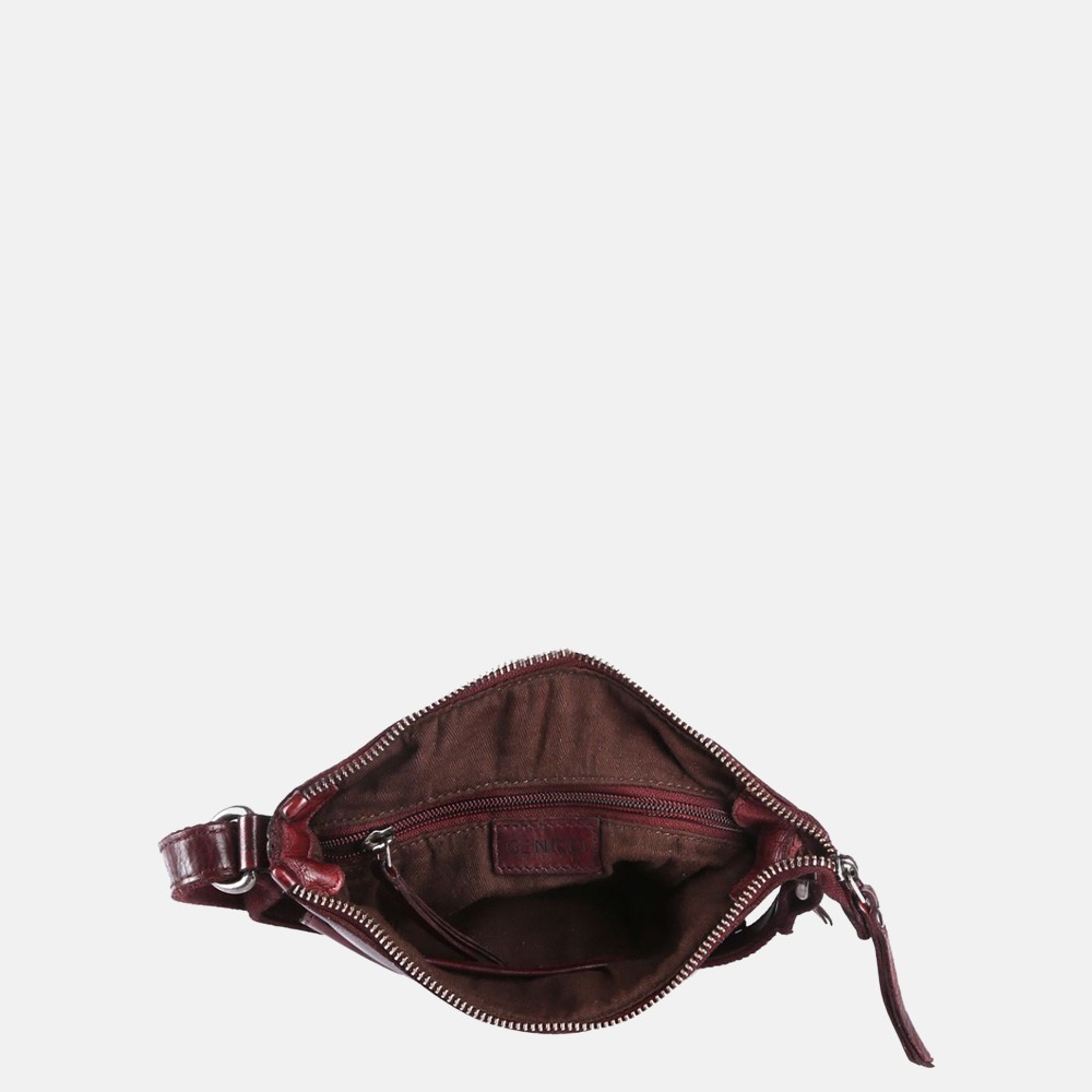 Genicci Desna schoudertas dark brown bij Duifhuizen