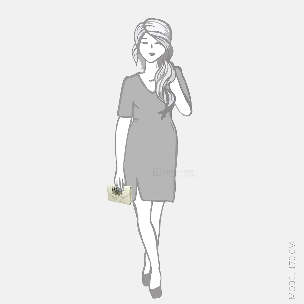 Kurt Geiger Kensington Eye Chain Wallet portemonnee bone bij Duifhuizen