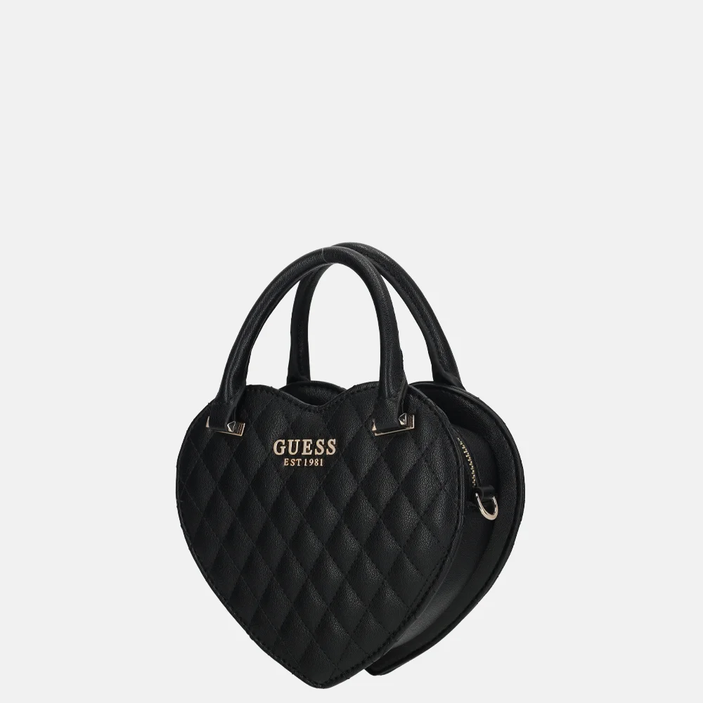 Guess Atabey heart bag handtas Black bij Duifhuizen