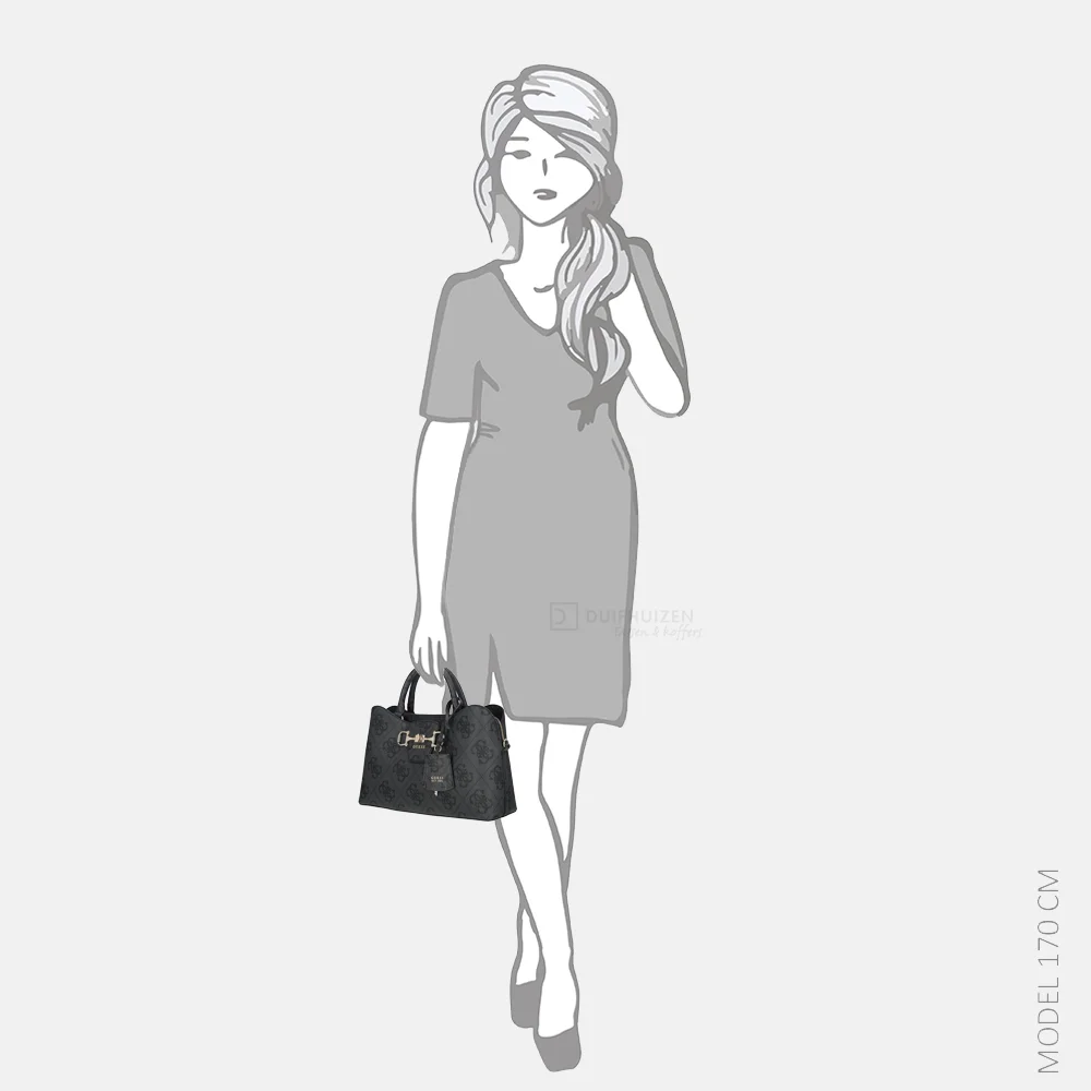 Guess Janie girlfriend handtas coal logo bij Duifhuizen