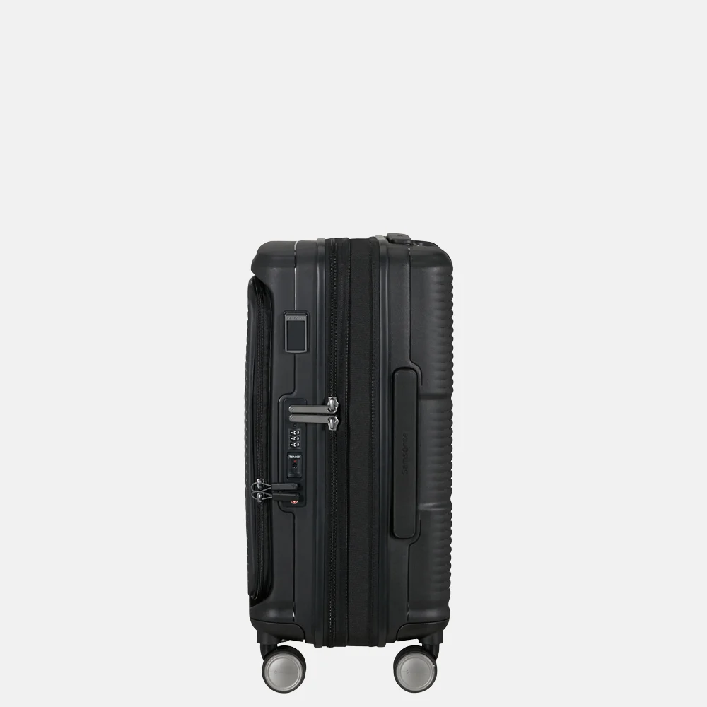 Samsonite Paralux HS Spinner handbagage koffer expendable 55 cm black bij Duifhuizen