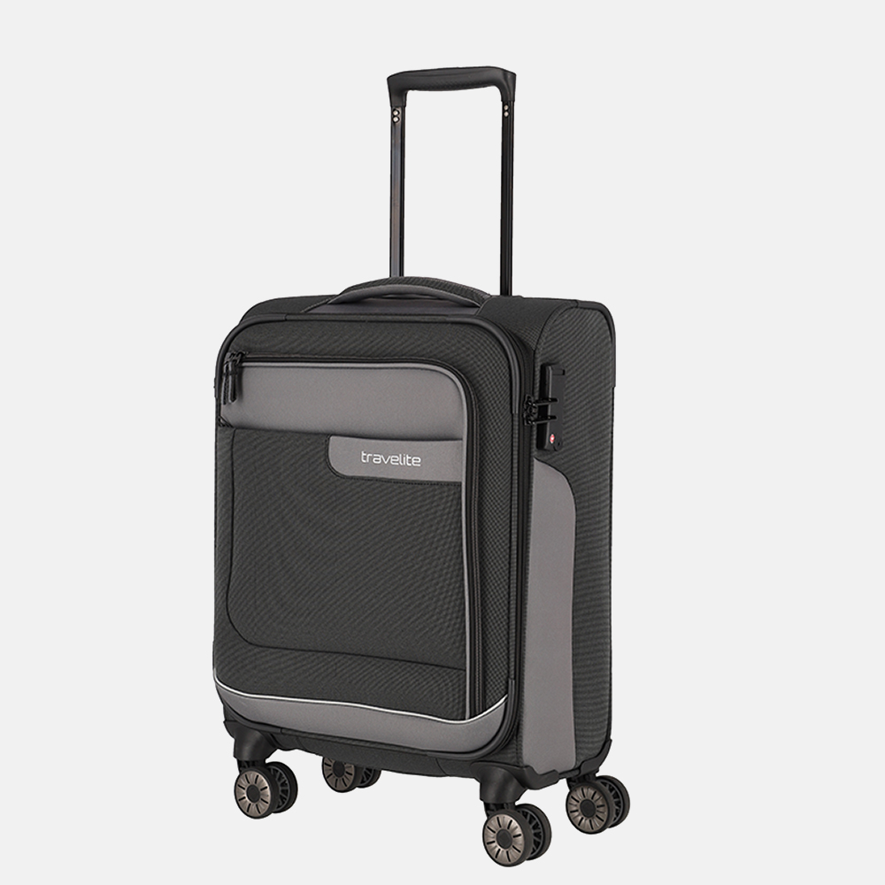 Travelite Viia handbagage koffer 55 cm anthracite bij Duifhuizen