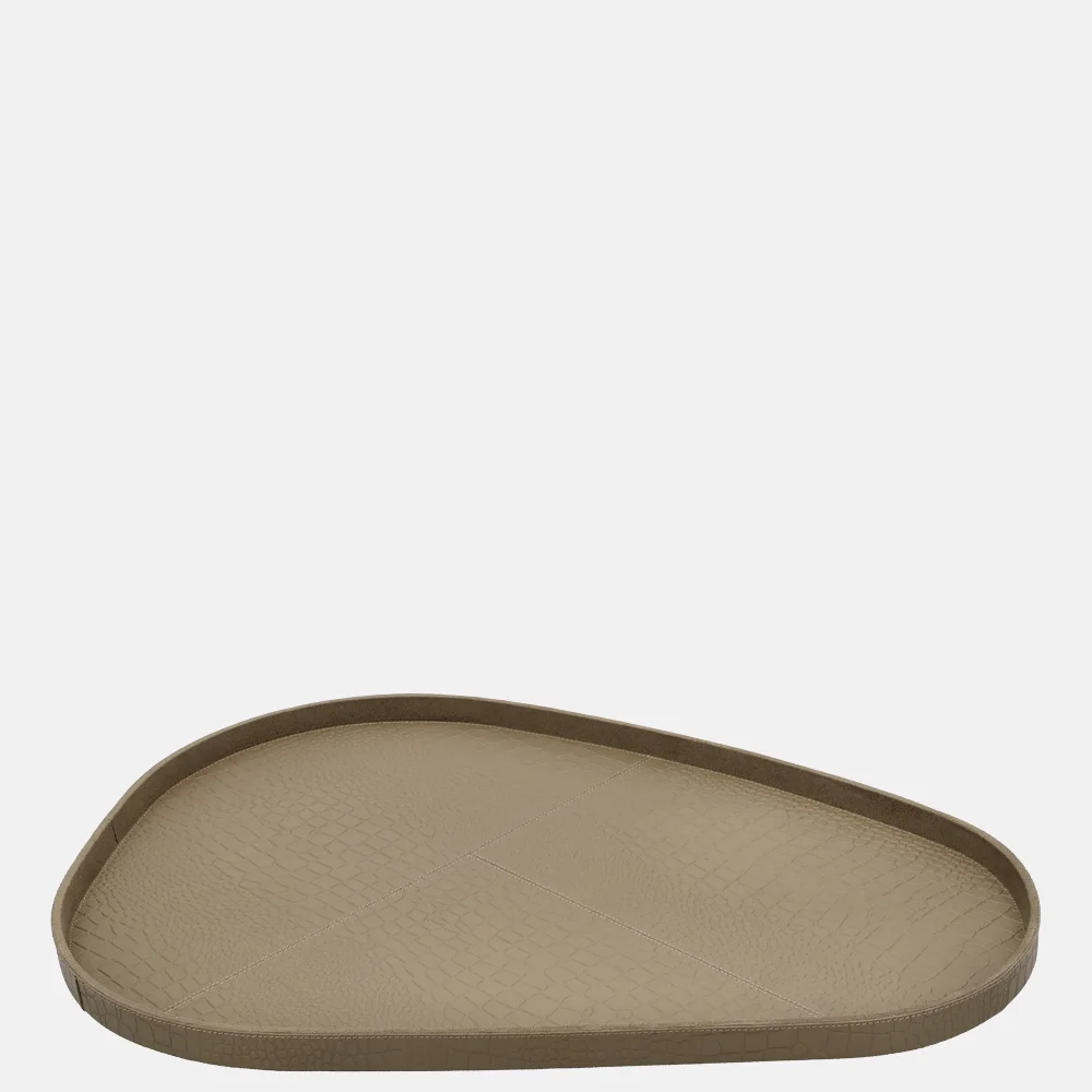 Chamada leren dienblad organisch croco XL taupe