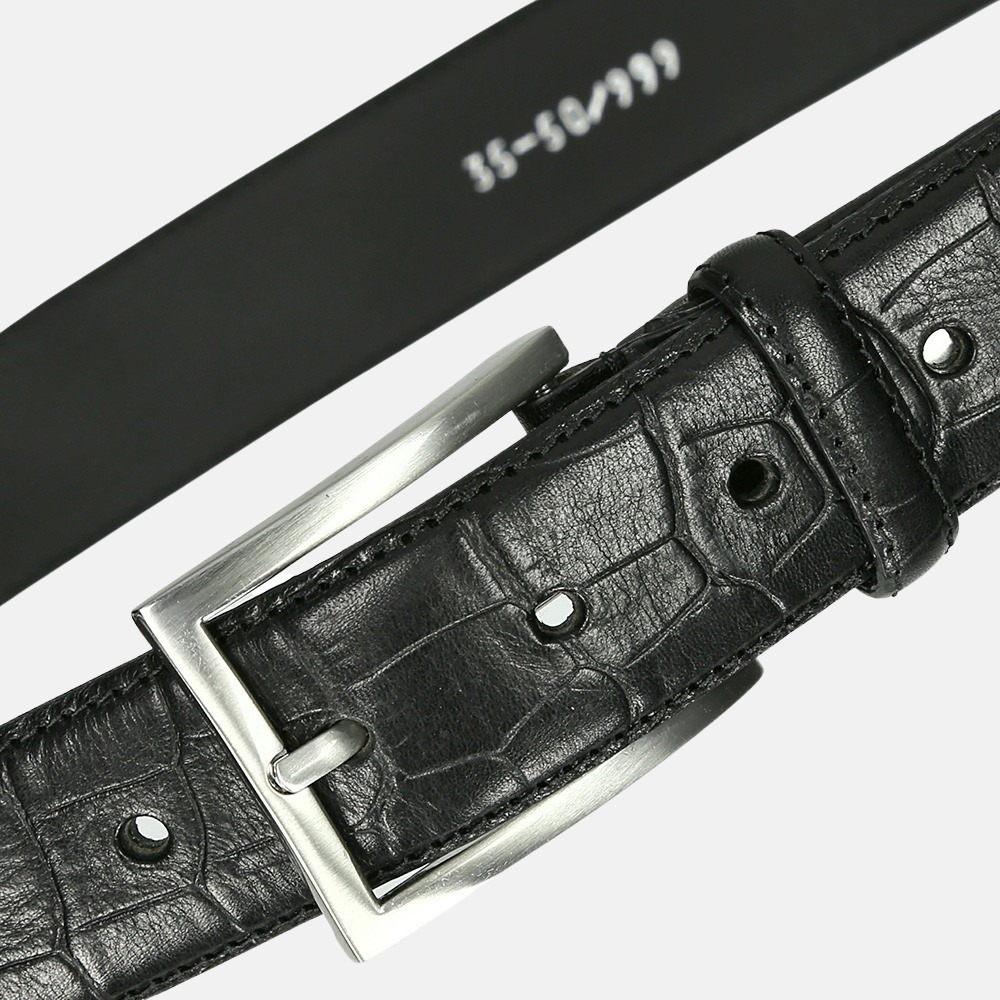Duifhuizen heren riem 3.5 cm croco black bij Duifhuizen