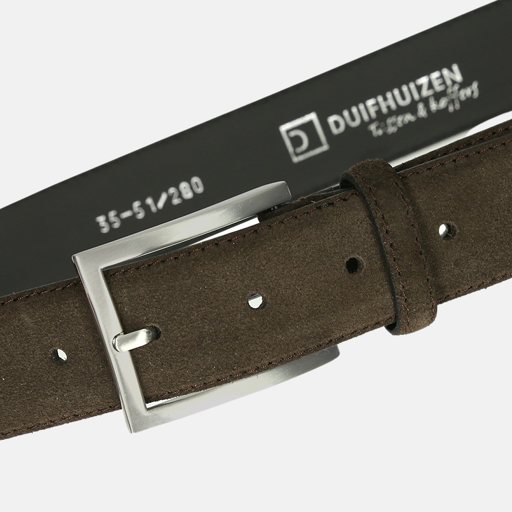 Duifhuizen heren riem 3.5 cm brown bij Duifhuizen