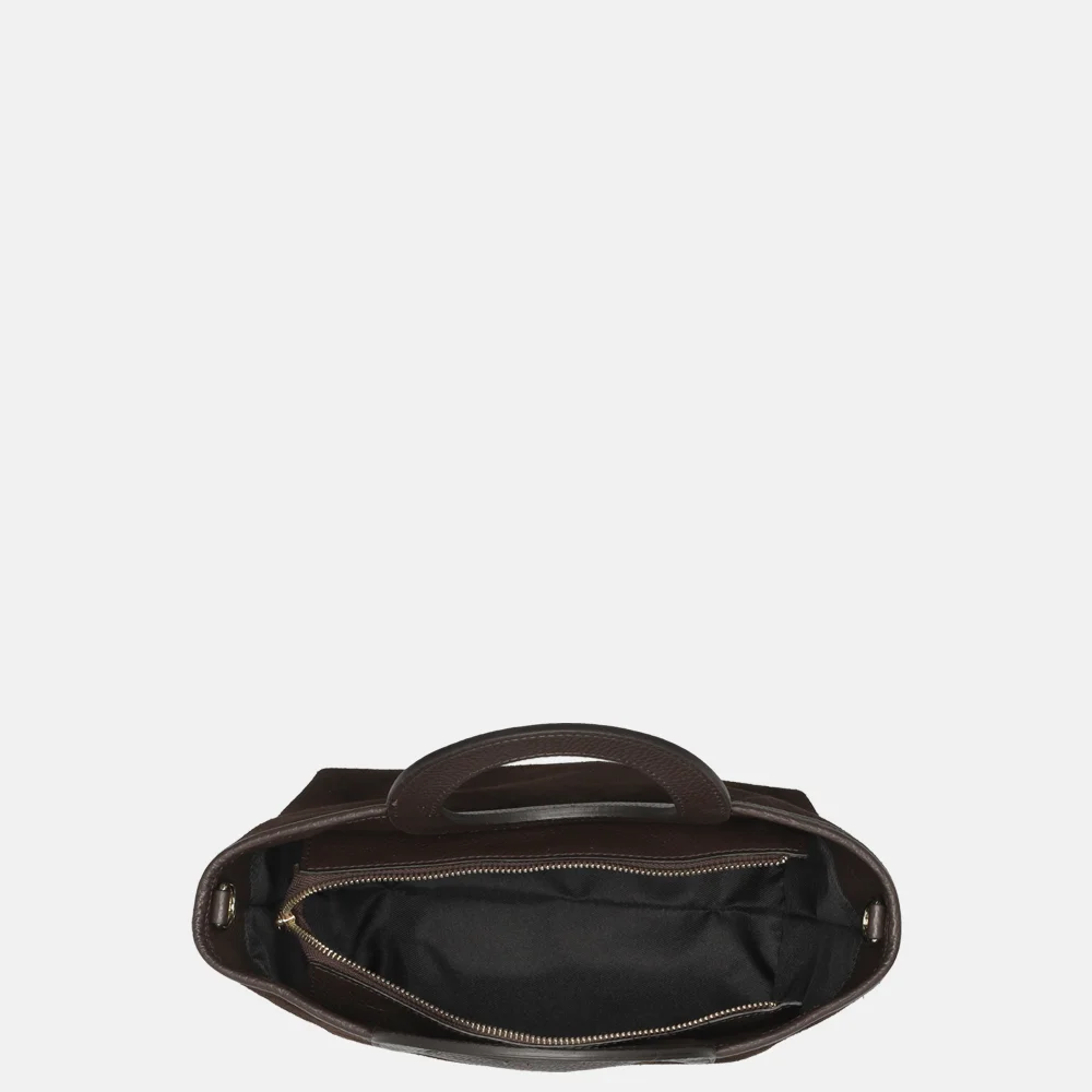 Charm London handtas suede donkerbruin bij Duifhuizen