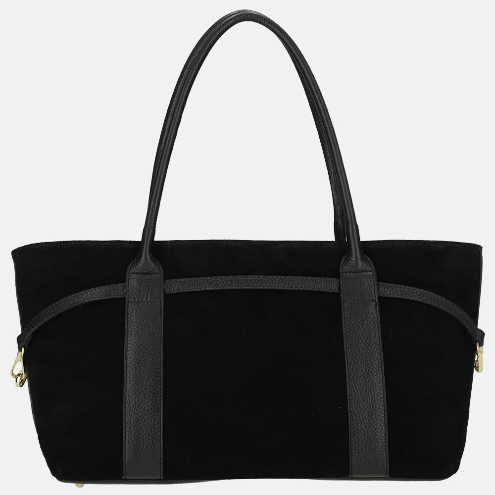 Charm London shopper suede zwart bij Duifhuizen