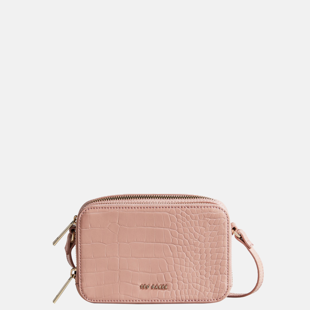 Ted Baker Stina Croco crossbody tas pale pink bij Duifhuizen