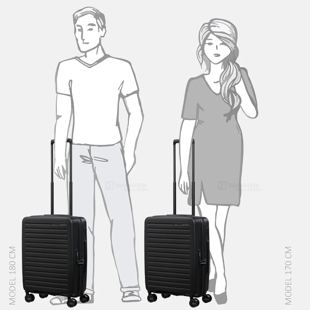 Samsonite Restackd handbagage koffer 55 cm uitbreidbaar black bij Duifhuizen